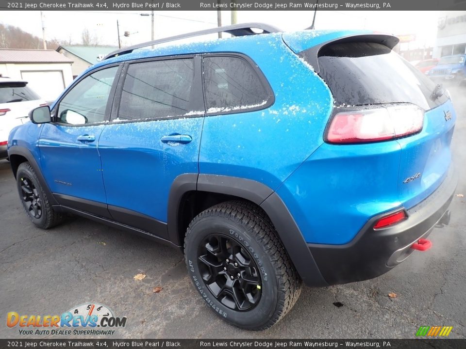 2021 Jeep Cherokee Traihawk 4x4 Hydro Blue Pearl / Black Photo #3