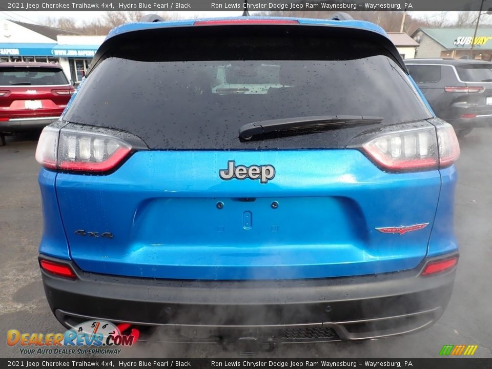 2021 Jeep Cherokee Traihawk 4x4 Hydro Blue Pearl / Black Photo #4