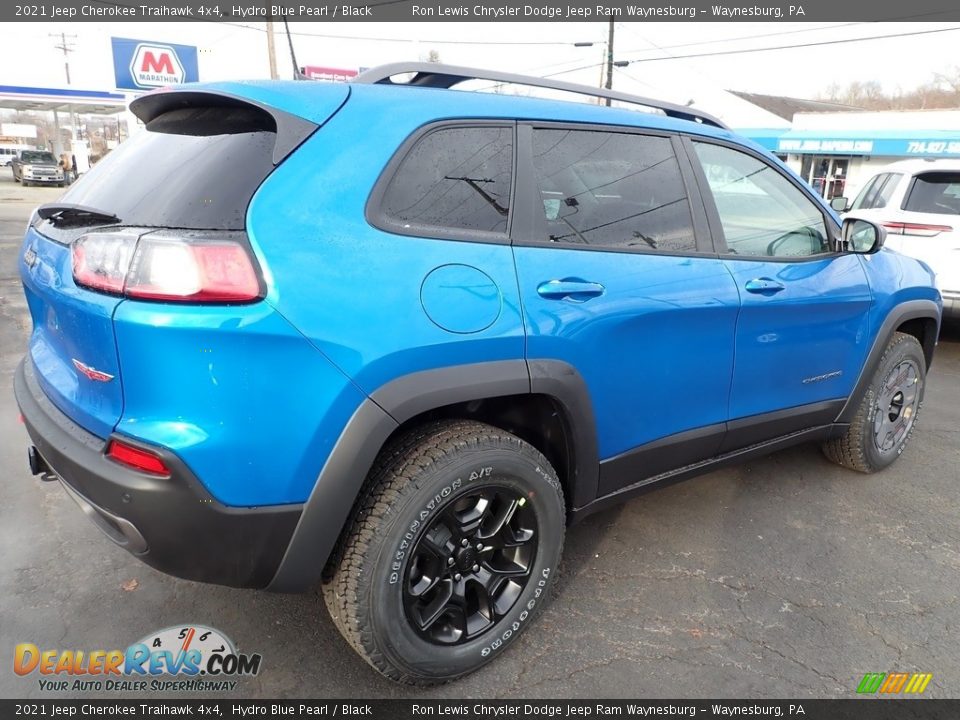 2021 Jeep Cherokee Traihawk 4x4 Hydro Blue Pearl / Black Photo #6