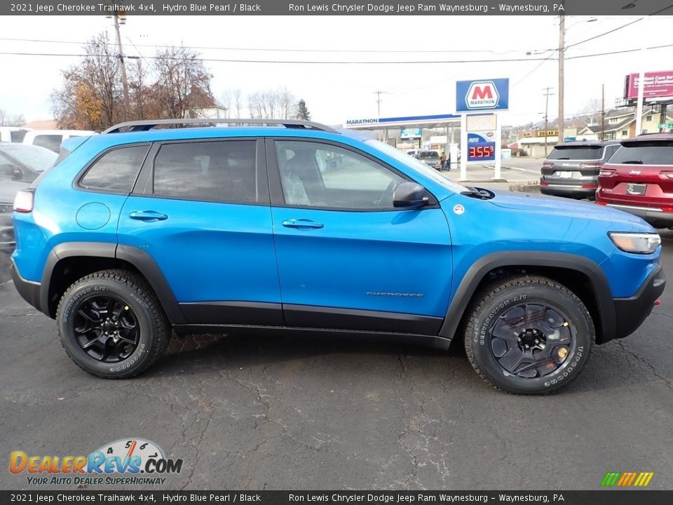 2021 Jeep Cherokee Traihawk 4x4 Hydro Blue Pearl / Black Photo #7