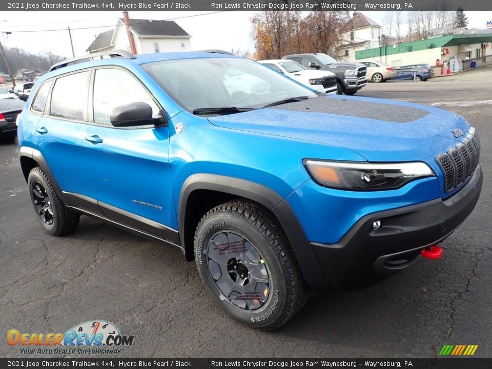 2021 Jeep Cherokee Traihawk 4x4 Hydro Blue Pearl / Black Photo #8