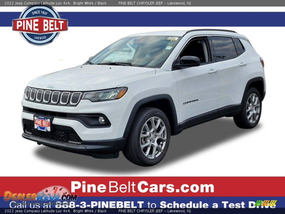 2022 Jeep Compass Latitude Lux 4x4 Bright White / Black Photo #1