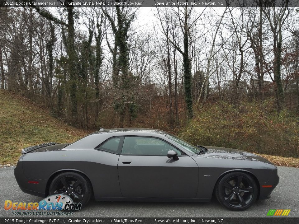 2015 Dodge Challenger R/T Plus Granite Crystal Metallic / Black/Ruby Red Photo #6