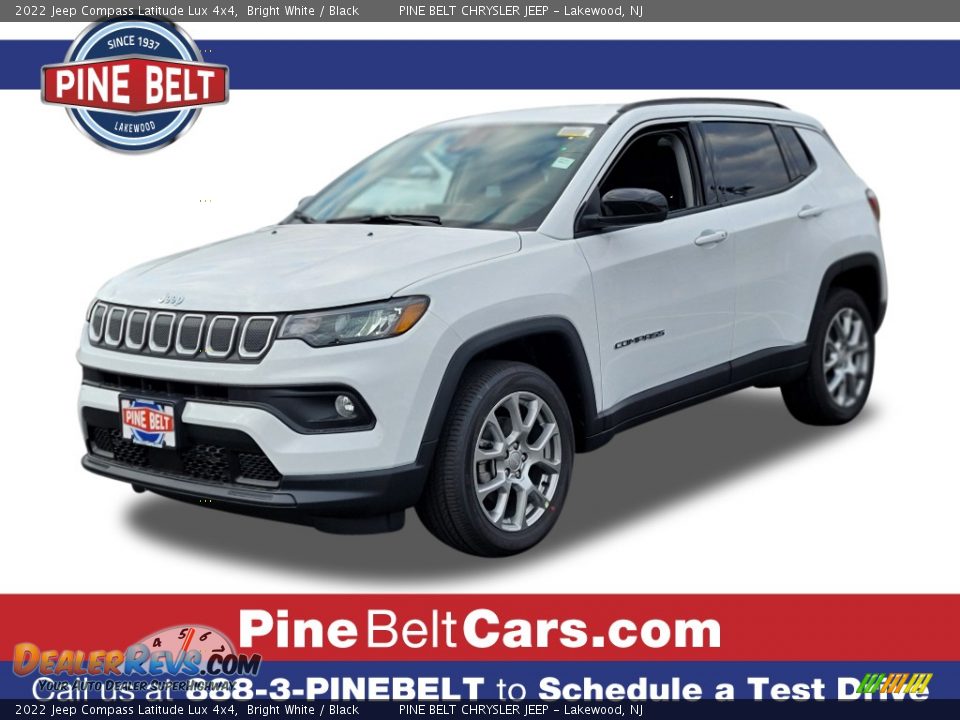 2022 Jeep Compass Latitude Lux 4x4 Bright White / Black Photo #1