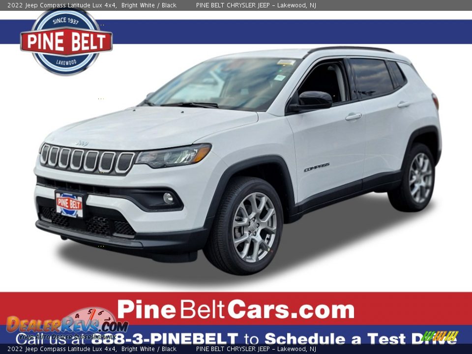 2022 Jeep Compass Latitude Lux 4x4 Bright White / Black Photo #1