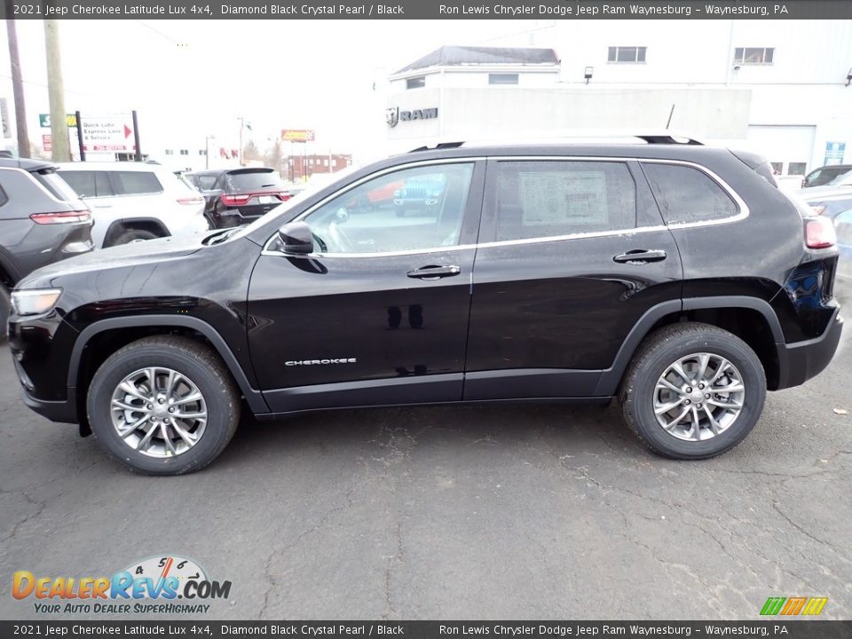 2021 Jeep Cherokee Latitude Lux 4x4 Diamond Black Crystal Pearl / Black Photo #2