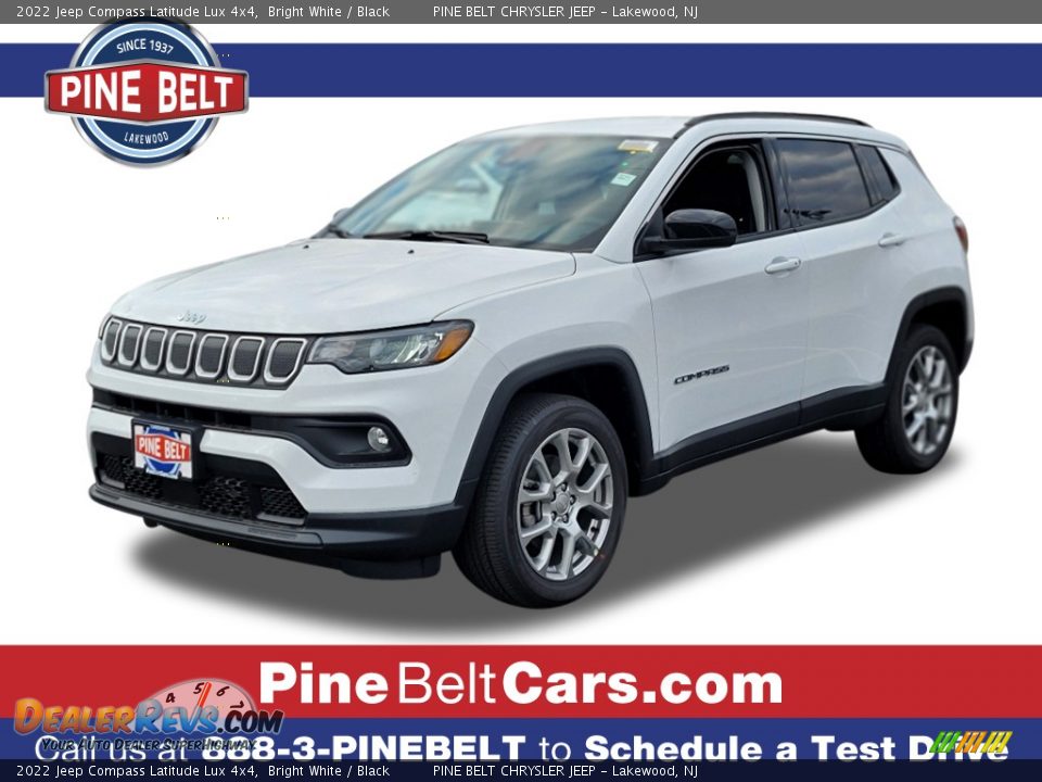 2022 Jeep Compass Latitude Lux 4x4 Bright White / Black Photo #1