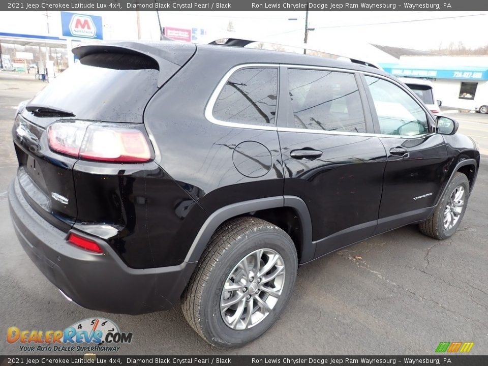 2021 Jeep Cherokee Latitude Lux 4x4 Diamond Black Crystal Pearl / Black Photo #6