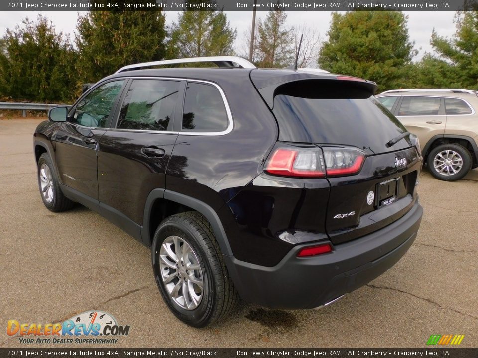 2021 Jeep Cherokee Latitude Lux 4x4 Sangria Metallic / Ski Gray/Black Photo #8