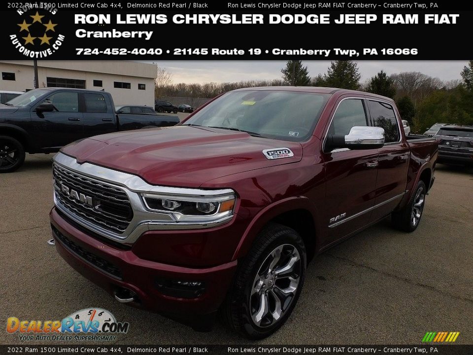 2022 Ram 1500 Limited Crew Cab 4x4 Delmonico Red Pearl / Black Photo #1