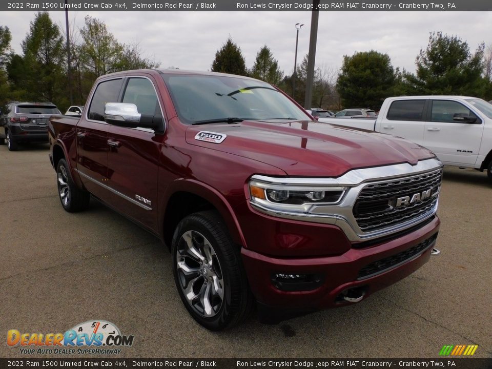 2022 Ram 1500 Limited Crew Cab 4x4 Delmonico Red Pearl / Black Photo #3