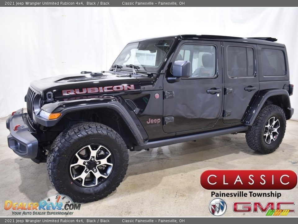 2021 Jeep Wrangler Unlimited Rubicon 4x4 Black / Black Photo #1