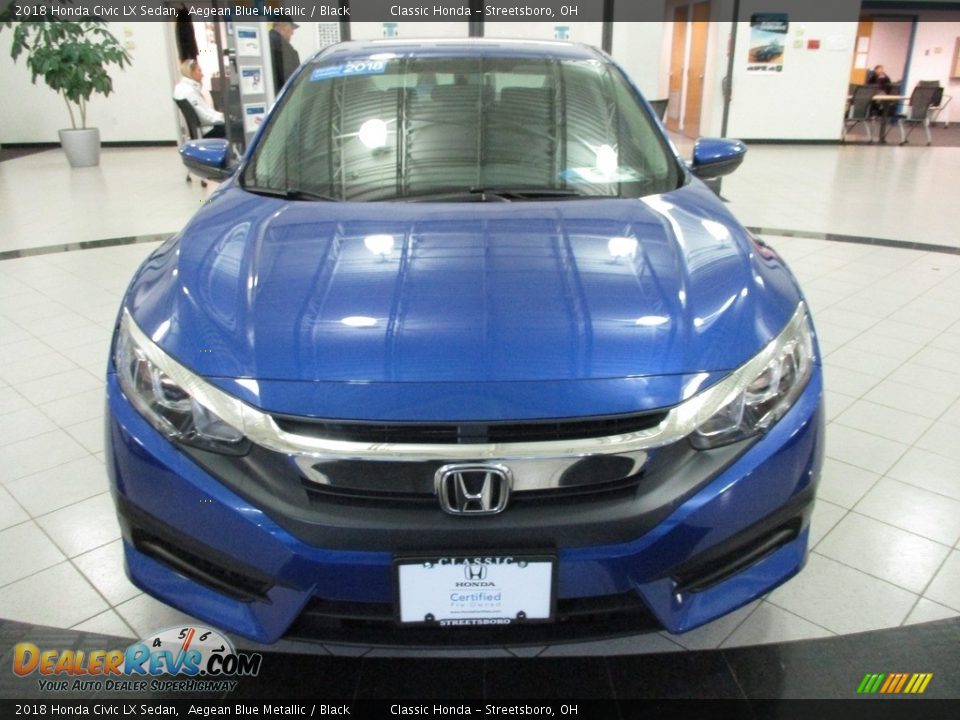2018 Honda Civic LX Sedan Aegean Blue Metallic / Black Photo #2