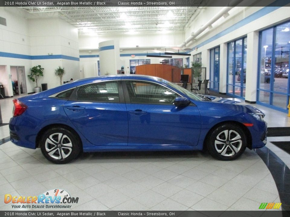 2018 Honda Civic LX Sedan Aegean Blue Metallic / Black Photo #4