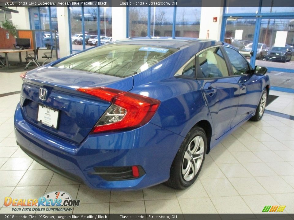 2018 Honda Civic LX Sedan Aegean Blue Metallic / Black Photo #7