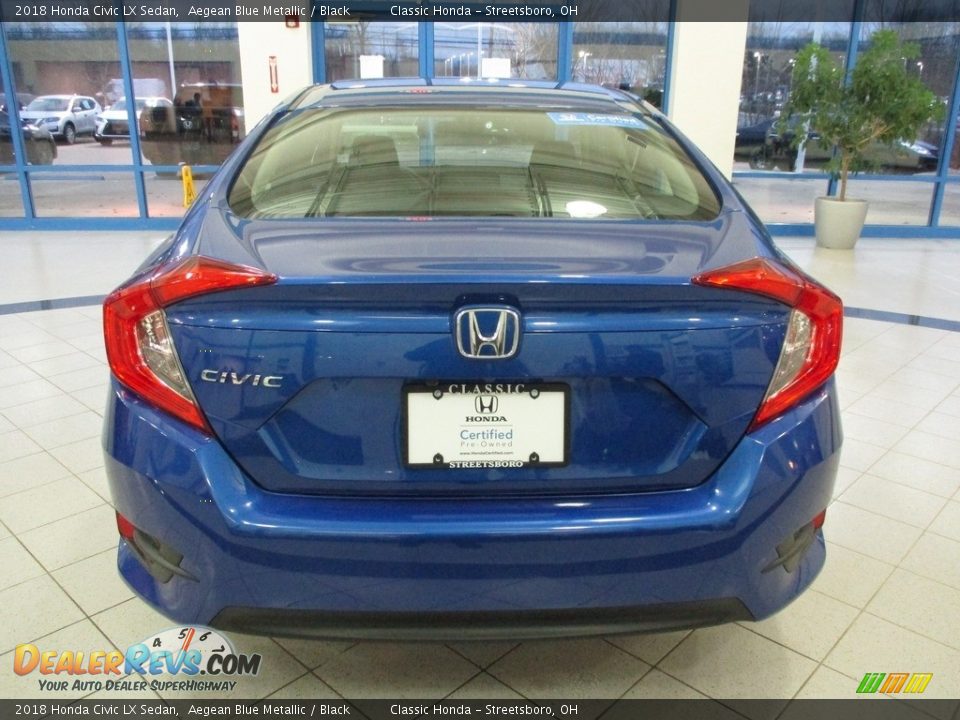 2018 Honda Civic LX Sedan Aegean Blue Metallic / Black Photo #8