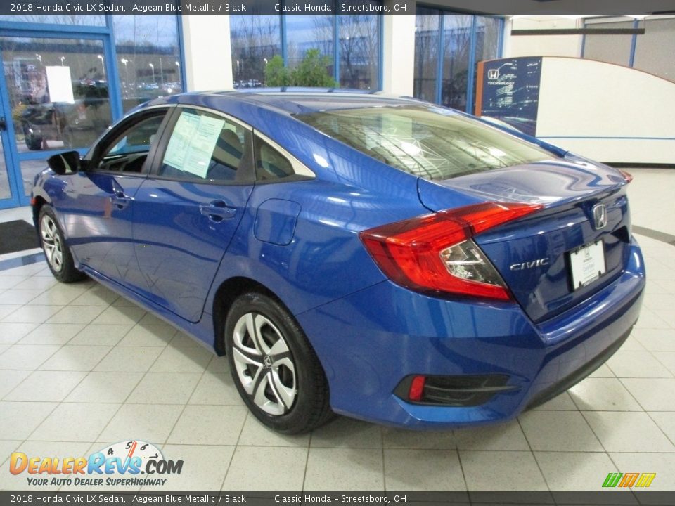 2018 Honda Civic LX Sedan Aegean Blue Metallic / Black Photo #9