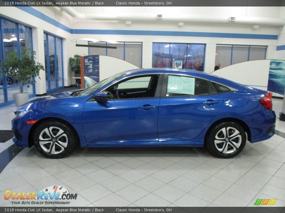 2018 Honda Civic LX Sedan Aegean Blue Metallic / Black Photo #10