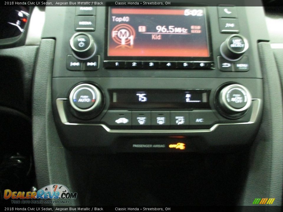 2018 Honda Civic LX Sedan Aegean Blue Metallic / Black Photo #33