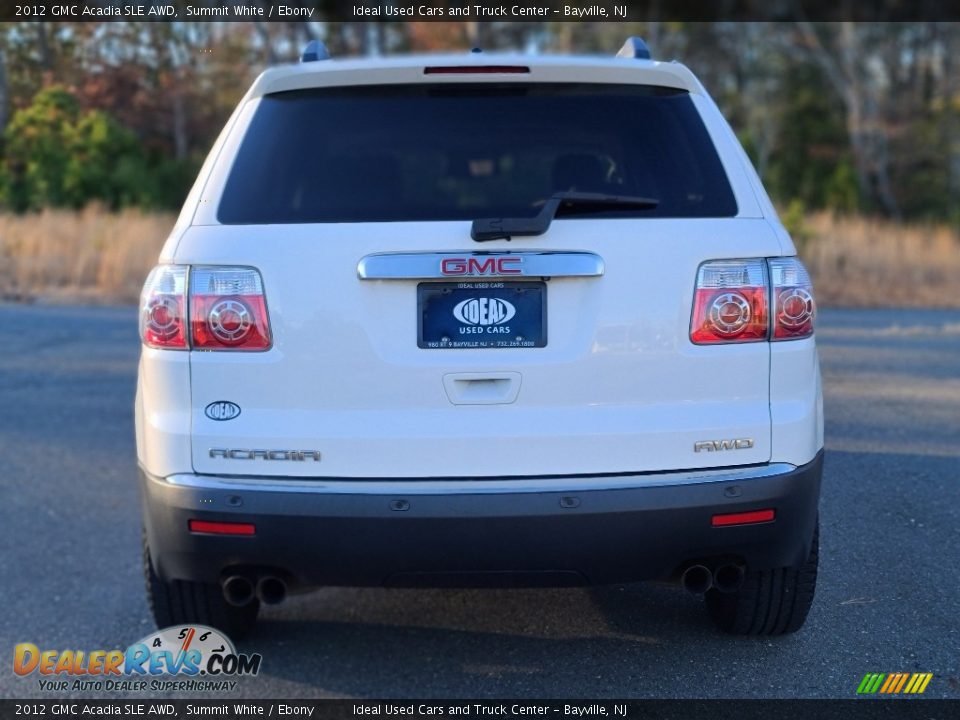 2012 GMC Acadia SLE AWD Summit White / Ebony Photo #4