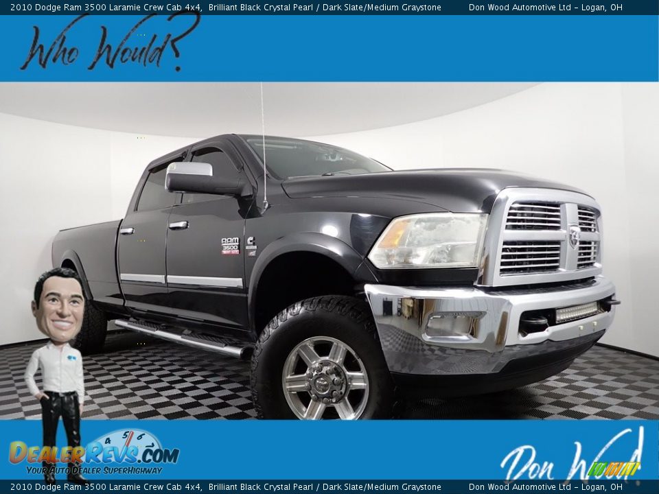 2010 Dodge Ram 3500 Laramie Crew Cab 4x4 Brilliant Black Crystal Pearl / Dark Slate/Medium Graystone Photo #1