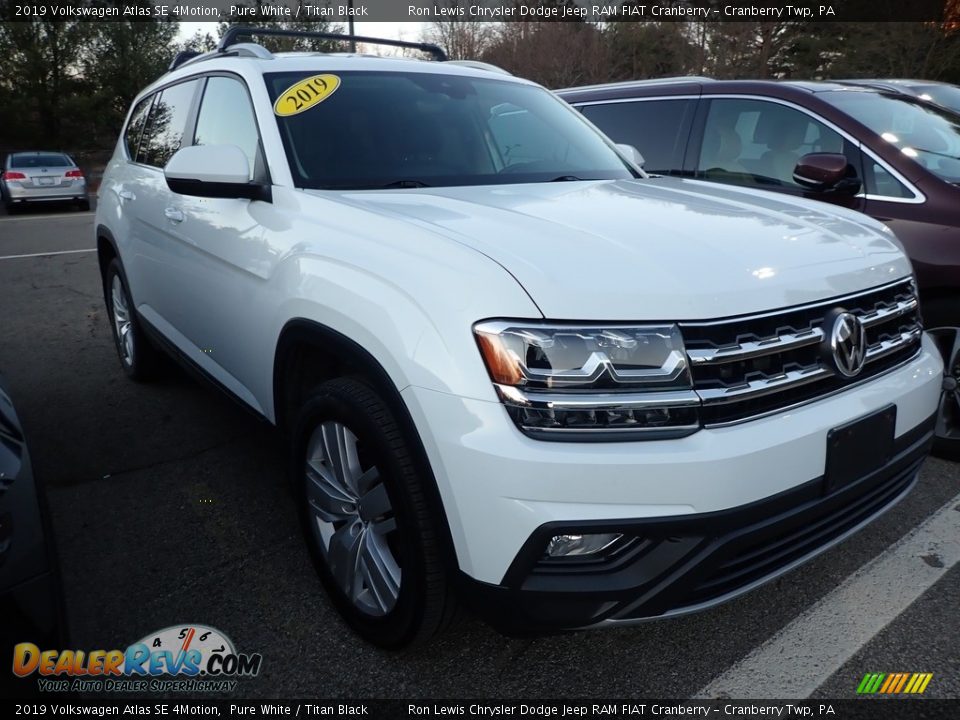 2019 Volkswagen Atlas SE 4Motion Pure White / Titan Black Photo #2