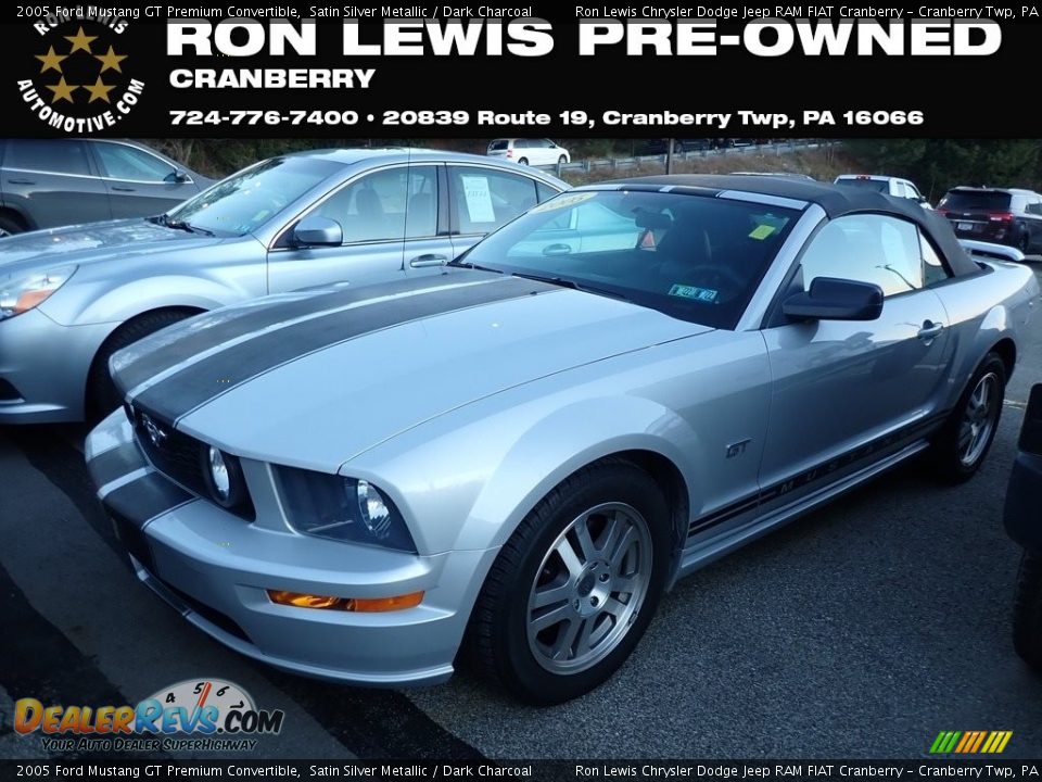 2005 Ford Mustang GT Premium Convertible Satin Silver Metallic / Dark Charcoal Photo #1