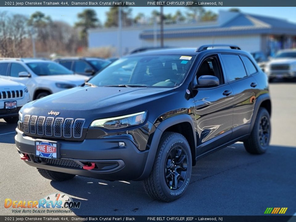 2021 Jeep Cherokee Traihawk 4x4 Diamond Black Crystal Pearl / Black Photo #1