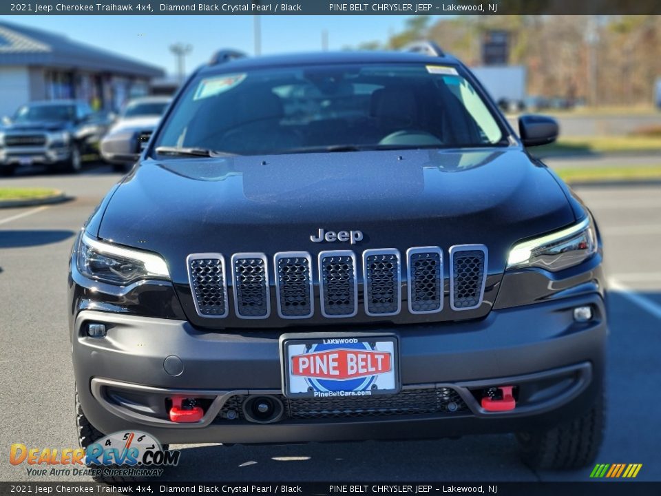 2021 Jeep Cherokee Traihawk 4x4 Diamond Black Crystal Pearl / Black Photo #2