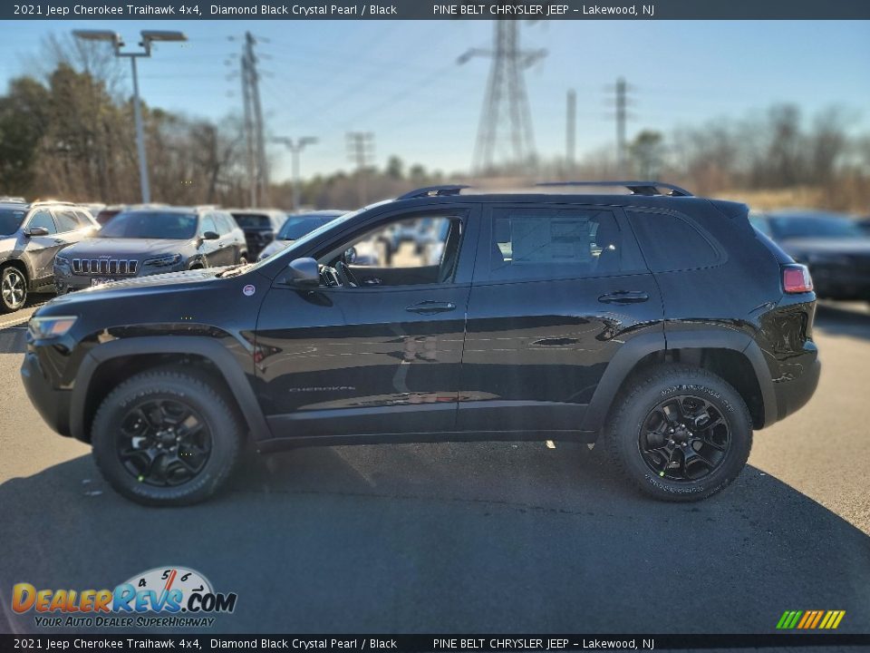 2021 Jeep Cherokee Traihawk 4x4 Diamond Black Crystal Pearl / Black Photo #3