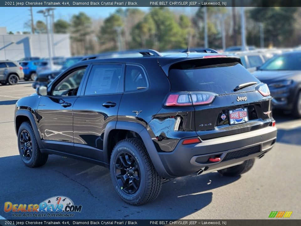 2021 Jeep Cherokee Traihawk 4x4 Diamond Black Crystal Pearl / Black Photo #4