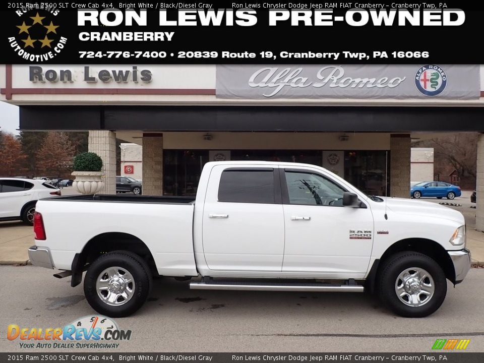 2015 Ram 2500 SLT Crew Cab 4x4 Bright White / Black/Diesel Gray Photo #1