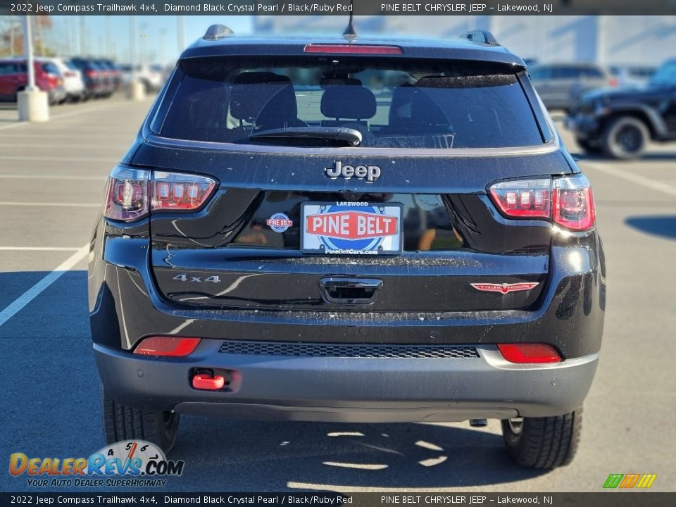 2022 Jeep Compass Trailhawk 4x4 Diamond Black Crystal Pearl / Black/Ruby Red Photo #5