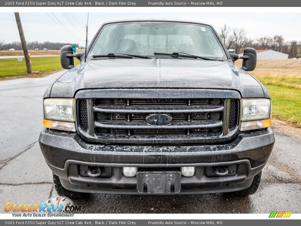 2003 Ford F250 Super Duty XLT Crew Cab 4x4 Black / Dark Flint Grey Photo #9