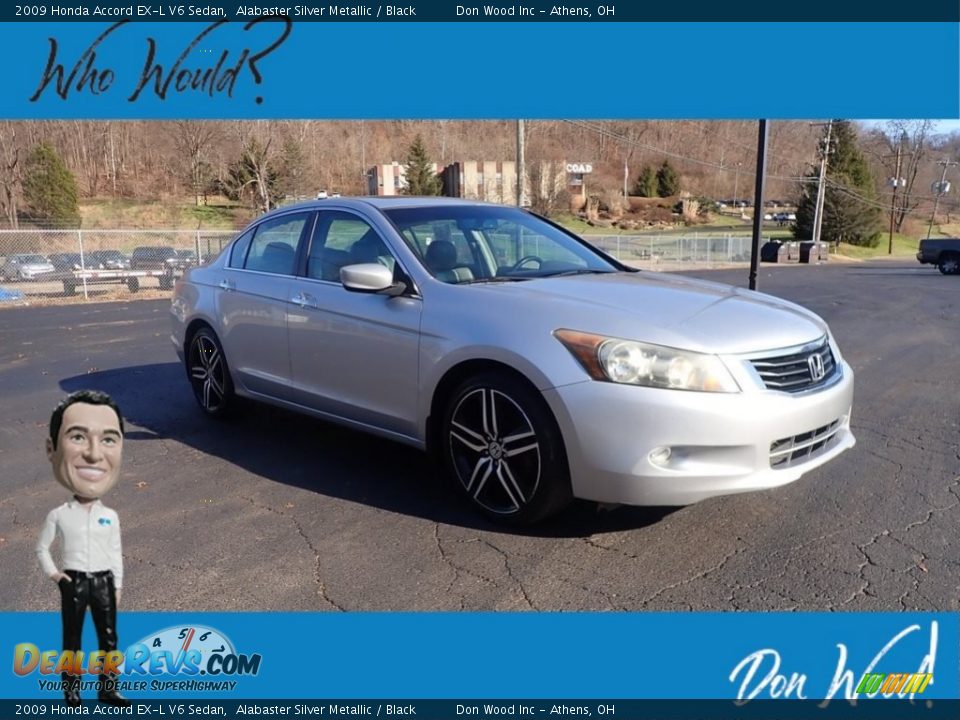 2009 Honda Accord EX-L V6 Sedan Alabaster Silver Metallic / Black Photo #1