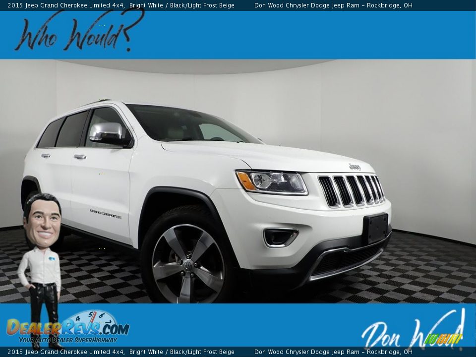 2015 Jeep Grand Cherokee Limited 4x4 Bright White / Black/Light Frost Beige Photo #1