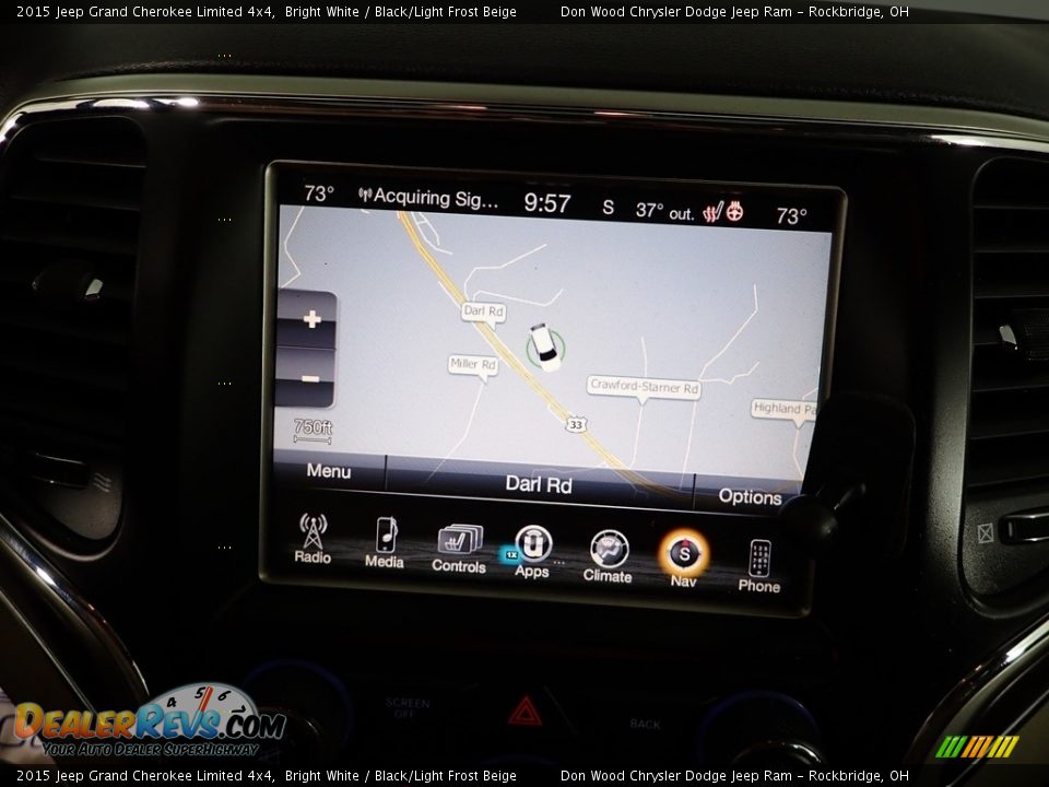 2015 Jeep Grand Cherokee Limited 4x4 Bright White / Black/Light Frost Beige Photo #4