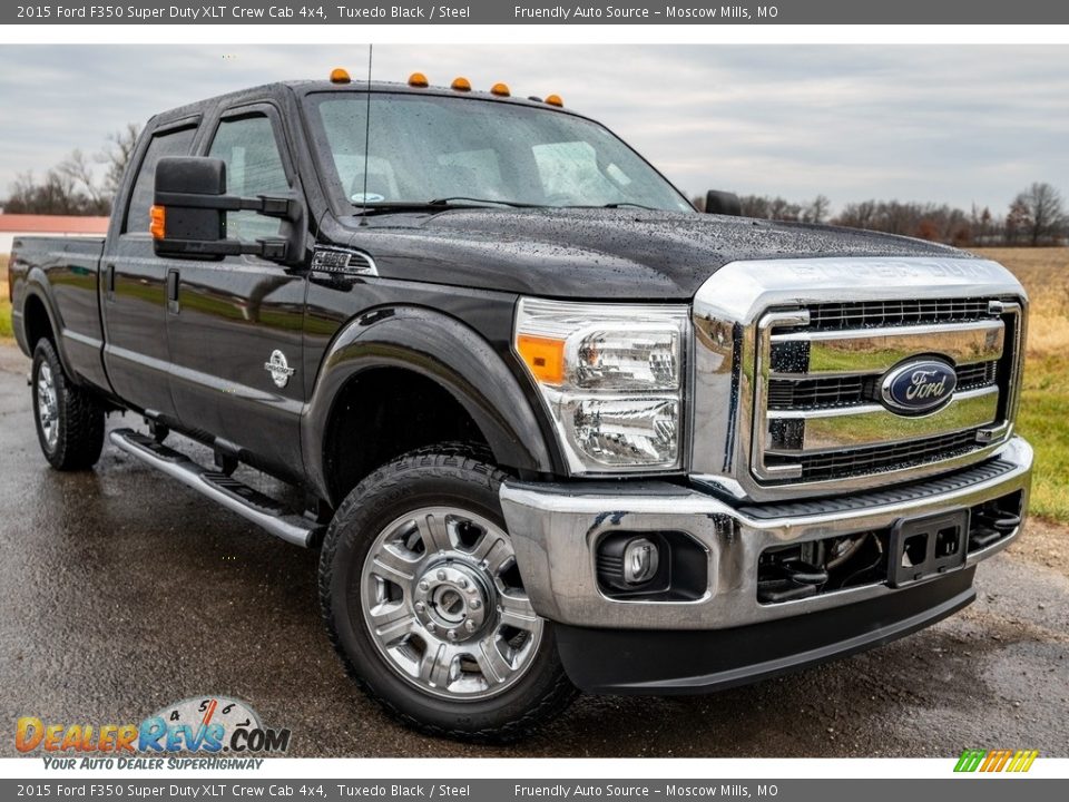 2015 Ford F350 Super Duty XLT Crew Cab 4x4 Tuxedo Black / Steel Photo #1