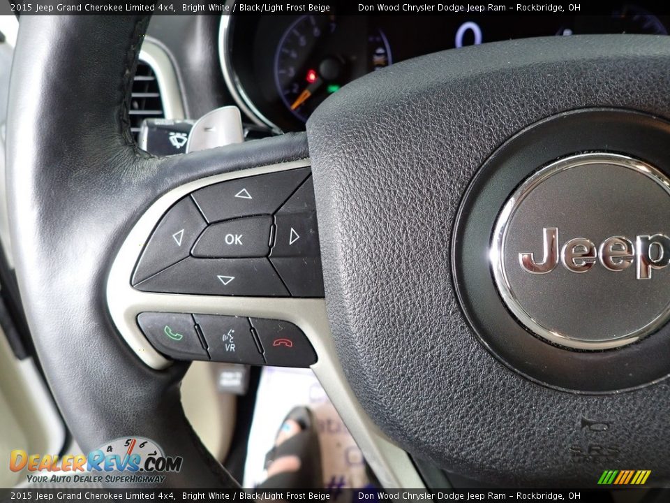 2015 Jeep Grand Cherokee Limited 4x4 Bright White / Black/Light Frost Beige Photo #24