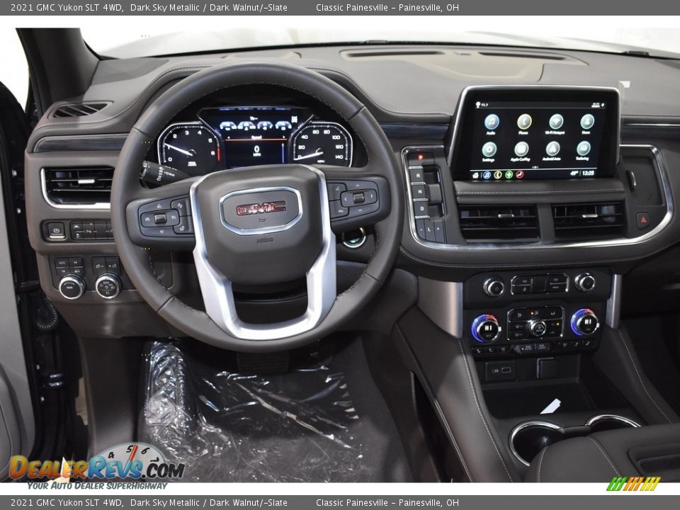 2021 GMC Yukon SLT 4WD Dark Sky Metallic / Dark Walnut/­Slate Photo #13