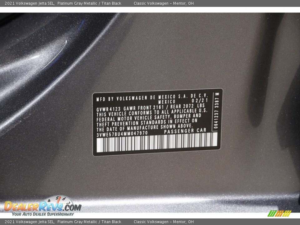 2021 Volkswagen Jetta SEL Platinum Gray Metallic / Titan Black Photo #21