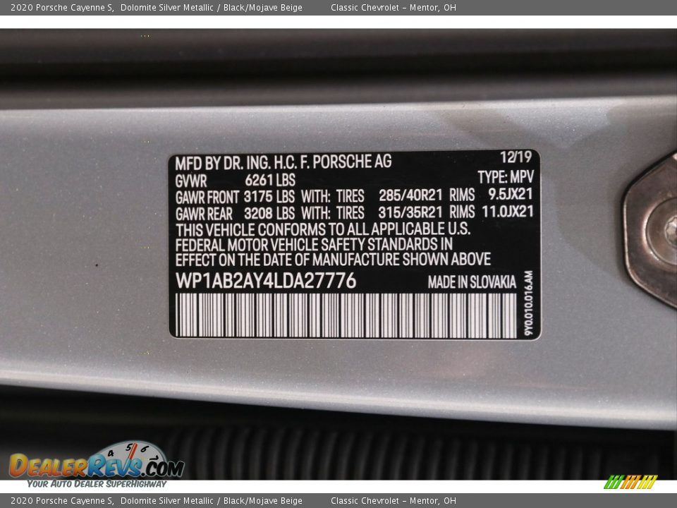 2020 Porsche Cayenne S Dolomite Silver Metallic / Black/Mojave Beige Photo #24