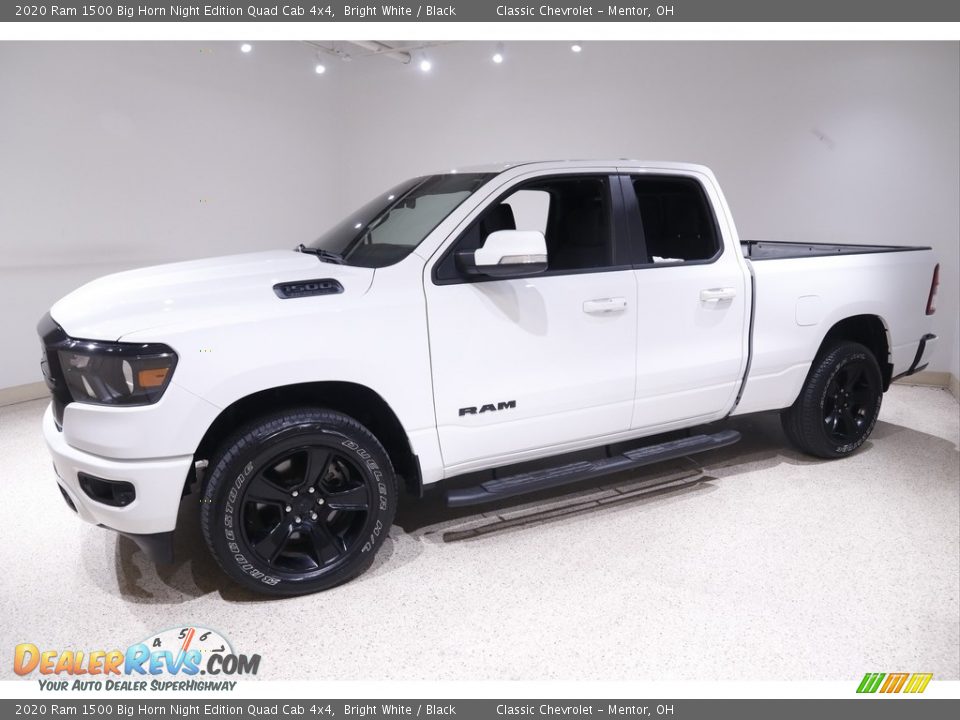 2020 Ram 1500 Big Horn Night Edition Quad Cab 4x4 Bright White / Black Photo #3