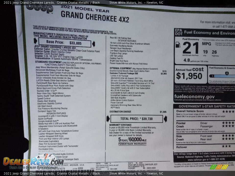 2021 Jeep Grand Cherokee Laredo Granite Crystal Metallic / Black Photo #31