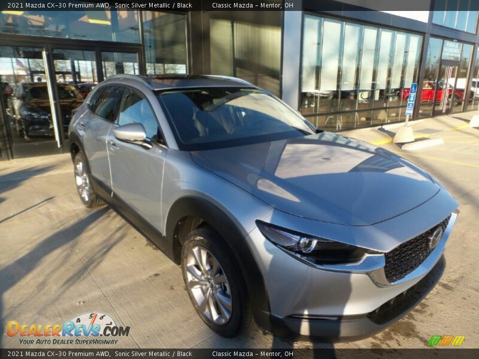 2021 Mazda CX-30 Premium AWD Sonic Silver Metallic / Black Photo #1