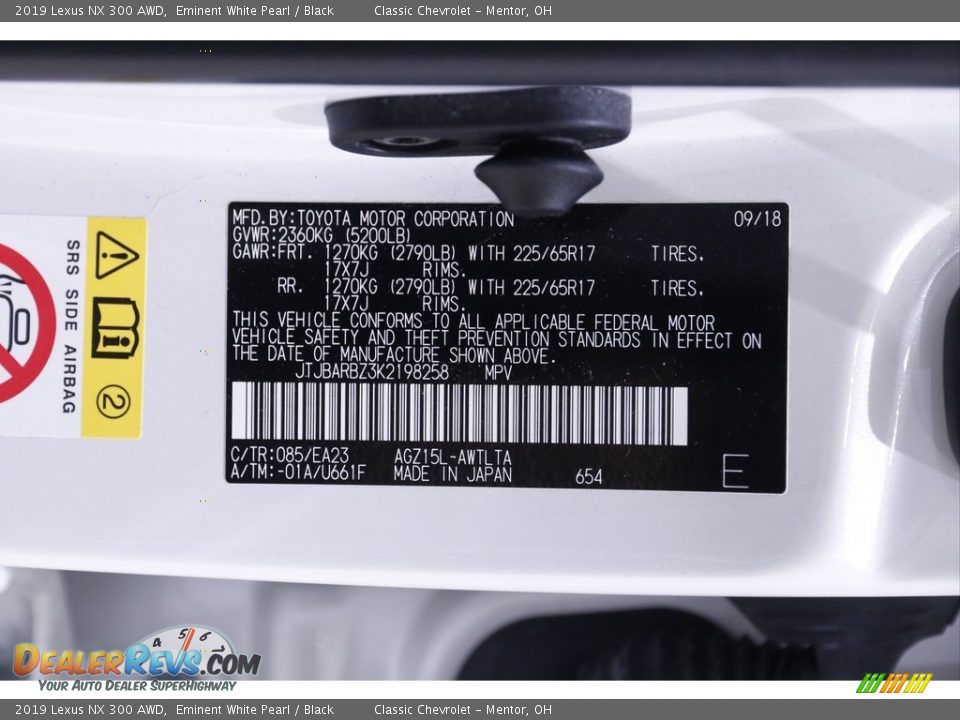 2019 Lexus NX 300 AWD Eminent White Pearl / Black Photo #20