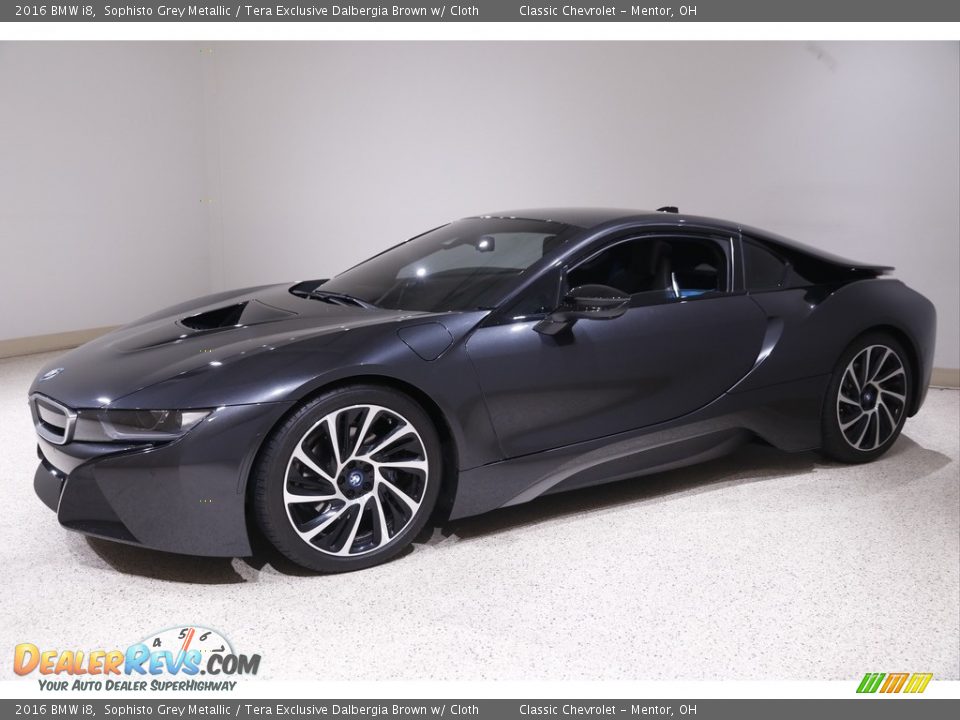 2016 BMW i8 Sophisto Grey Metallic / Tera Exclusive Dalbergia Brown w/ Cloth Photo #4