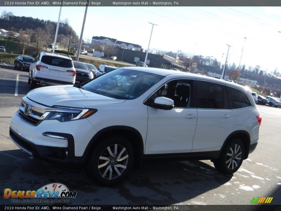 2019 Honda Pilot EX AWD White Diamond Pearl / Beige Photo #5