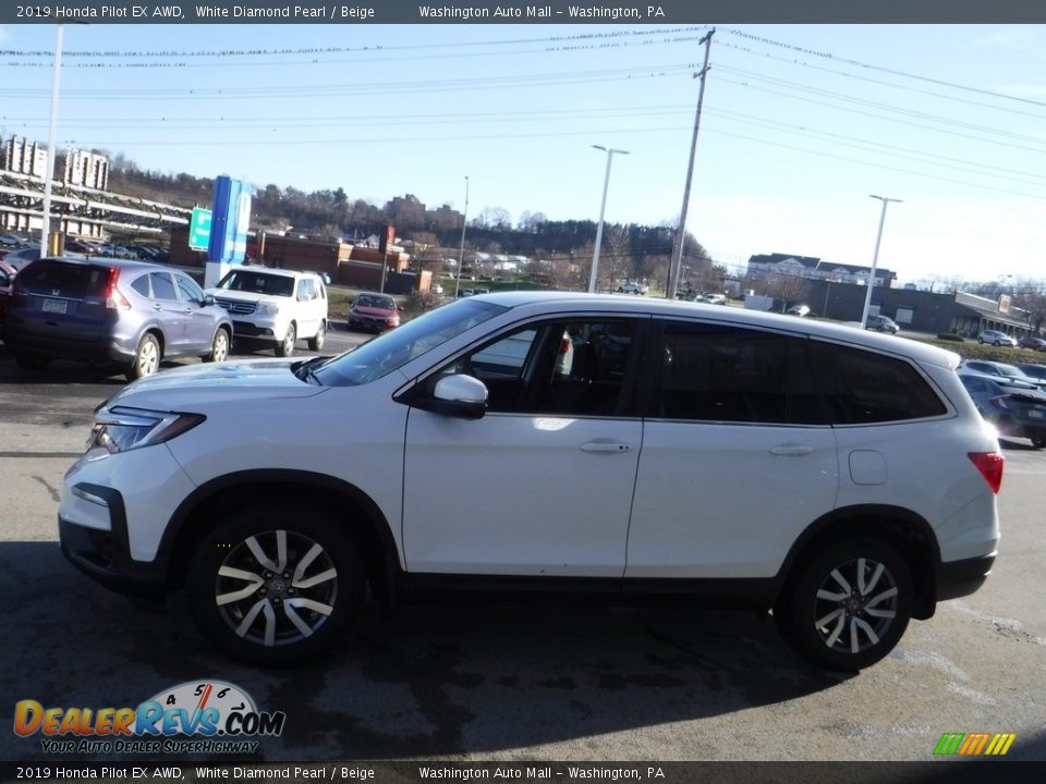 2019 Honda Pilot EX AWD White Diamond Pearl / Beige Photo #6