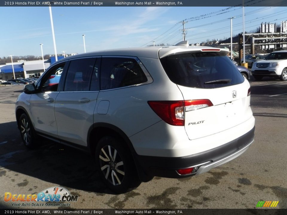 2019 Honda Pilot EX AWD White Diamond Pearl / Beige Photo #7